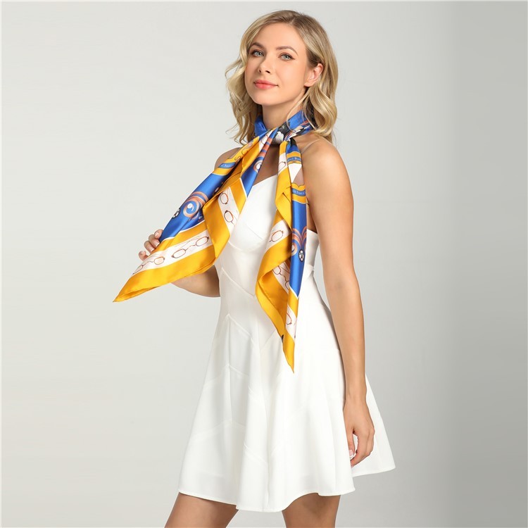 Custom logo head silk scarf gift bulk