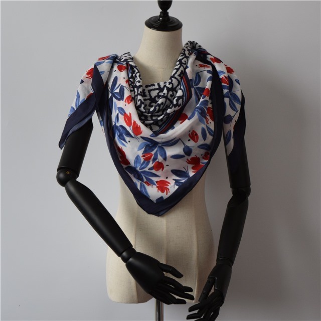 Scarf factory custom square silk bandana scarf