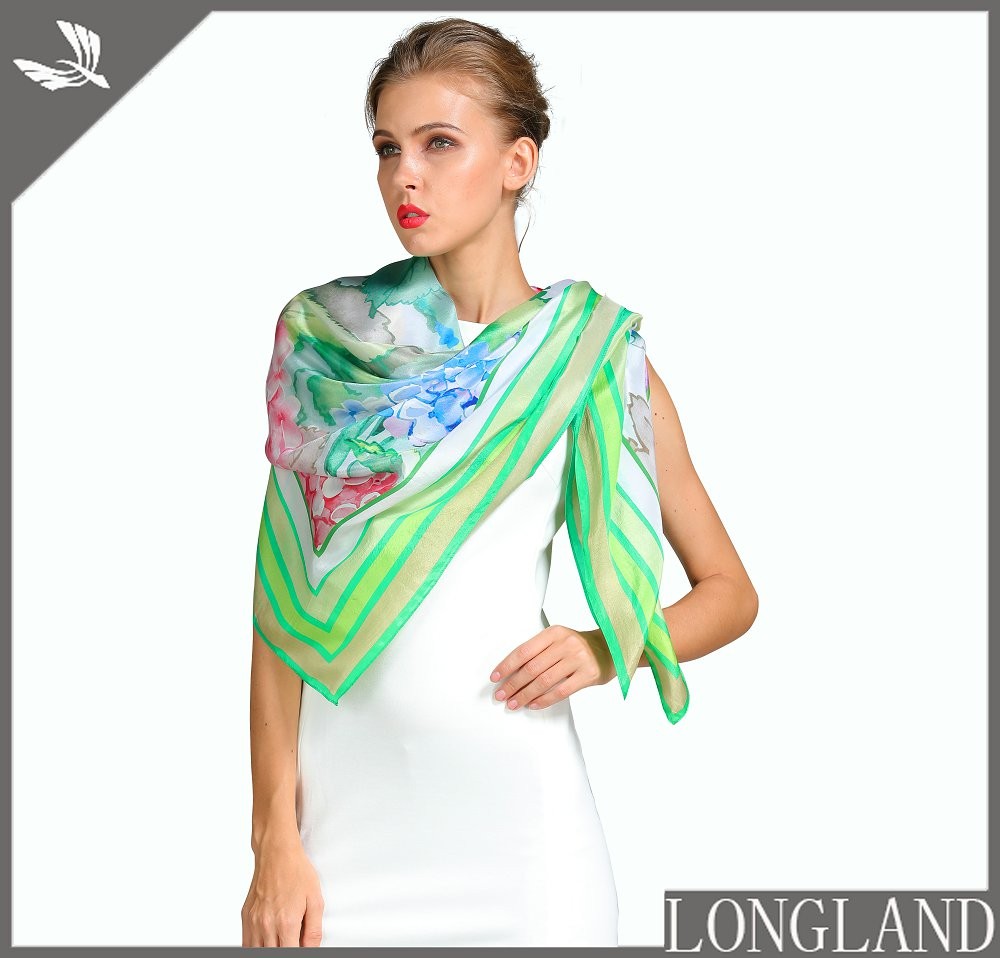 Scarf factory digital printed square silk scarf