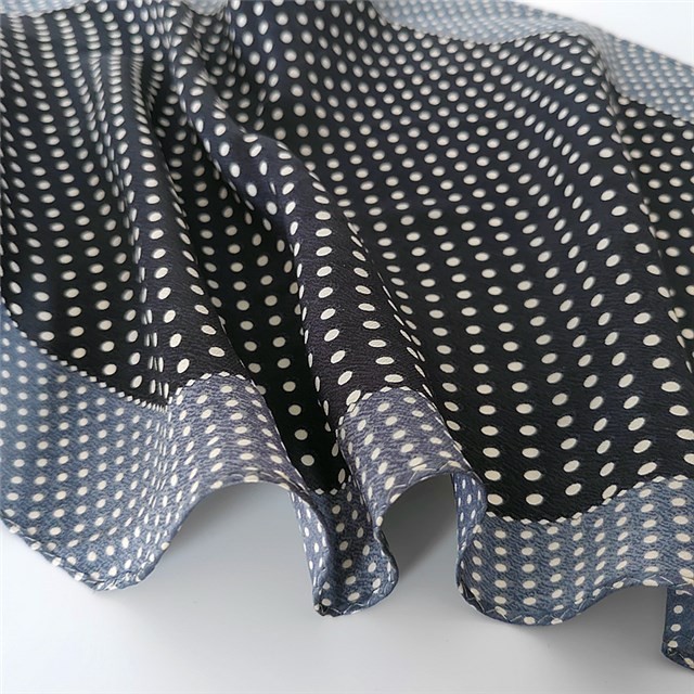 Scarf supplier china screens custom polka dots printed 100% silk neck scarf