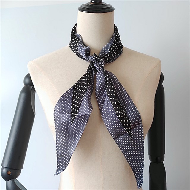 Scarf supplier china screens custom polka dots printed 100% silk neck scarf