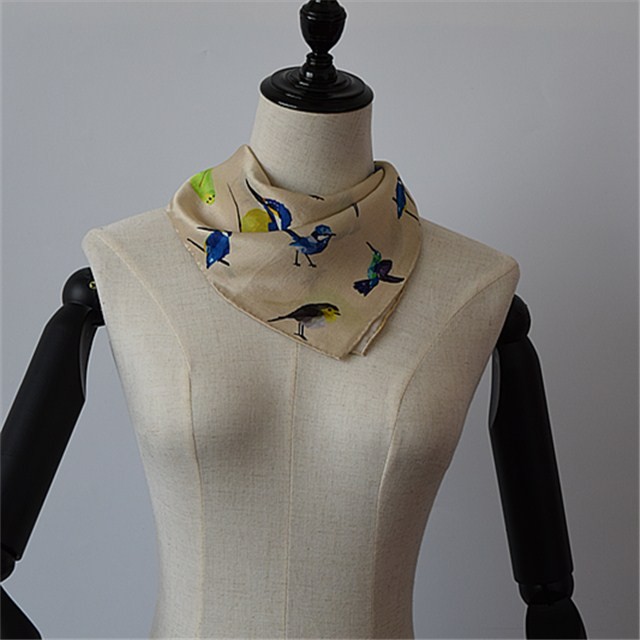 Silk scarf factory custom printed square scarf
