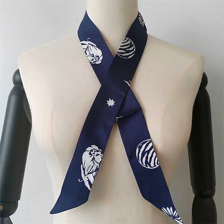 Silk scarf printer digital print ponytail scarves