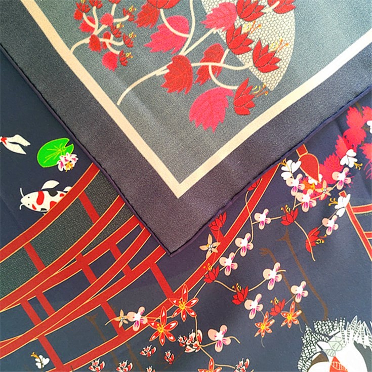 Silk scarf suppliers china custom printed silk twill 14 mm scarves wholesale