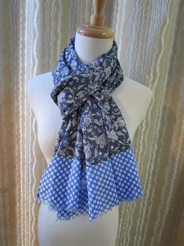 Scarf factory, blue florals patterns ladies scarf