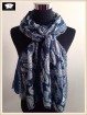 Scarf factory, navy blue paisley acrylic scarf