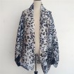 Silk scarf manufacturer custom leopard digital printed silk cape scarves