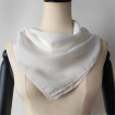 Wholesale bank white silk like poly chiffon velvet scarf from scarf manufacturer