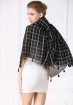 Checks ponchos with stylish tassels