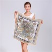 Custom designs sublimation printed polyester silk square scarf