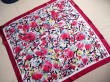 Red scarf, stylish floral print, silk material