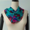 Scarf supplier china custom digital floral printed silk chiffon bandanna scarf