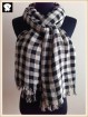 Black and white checks viscose scarf