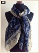 China scarf factory, navy blue paisley scarf