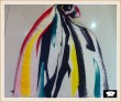 Multi-color striped viscose scarf