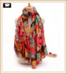 Spring floral viscose scarf in china scarf factory